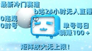 最新冷门赛道,b站24小时无人直播,0违规0封号,单号每日躺赚100+,矩阵放大无上限!-宁率网络知识库