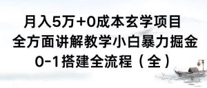 月入5万+0成本玄学项目，全方面讲解教学，0-1搭建全流程（全）小白暴力掘金-宁率网络知识库
