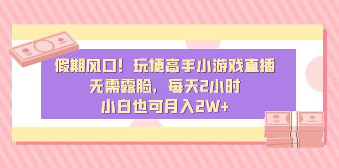 假期风口！玩梗高手小游戏直播，无需露脸，每天2小时，小白也可月入2W+-宁率网络知识库