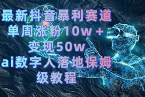 最新抖音暴利赛道，单周涨粉10w＋变现50w的ai数字人落地保姆级教程-宁率网络知识库