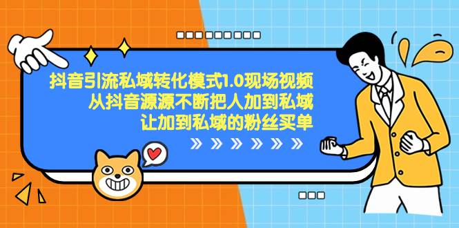 抖音-引流私域转化模式1.0现场视频，从抖音源源不断把人加到私域，让加到私域的粉丝买单-宁率网络知识库