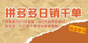 拼多多日销千单训练营2023完 拼多多日销千单训练营2023完整版，从0开始带你做好拼多多，让日销千单可以快速复制-宁率网络知识库