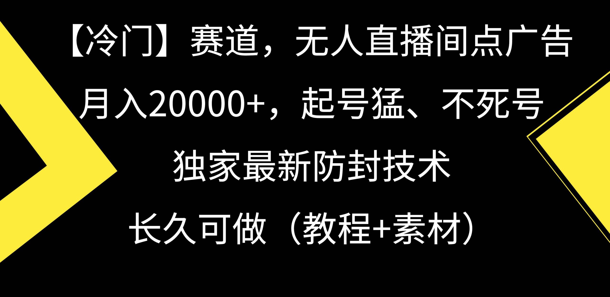 【冷门】赛道，无人直播间点广告，月入20000+，起号猛、不死号，独家最…-宁率网络知识库