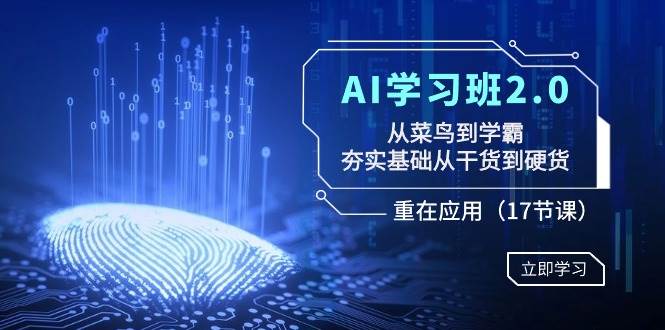 AI学习班2.0：从菜鸟到学霸，夯实基础从干货到硬货，重在应用（17节课）-宁率网络知识库