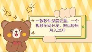 一款软件深度去重，一个视频全网分发，搬运轻松月入过万-宁率网络知识库