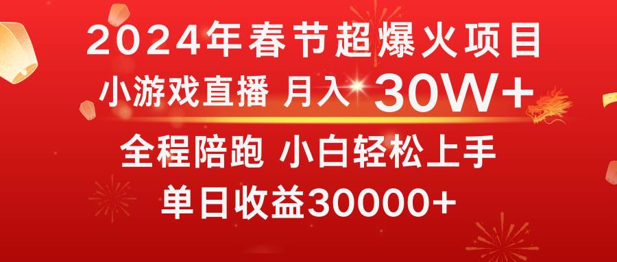 龙年2024过年期间，最爆火的项目 抓住机会 普通小白如何逆袭一个月收益30W+-宁率网络知识库