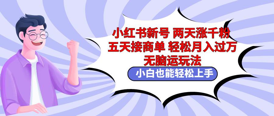 小红书新号两天涨千粉五天接商单轻松月入过万 无脑搬运玩法 小白也能轻…-宁率网络知识库