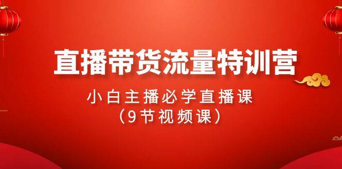 2024直播带货流量特训营，小白主播必学直播课（9节视频课）-宁率网络知识库
