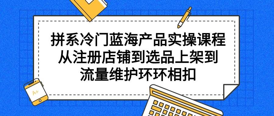 拼系冷门蓝海产品实操课程，从注册店铺到选品上架到流量维护环环相扣-宁率网络知识库