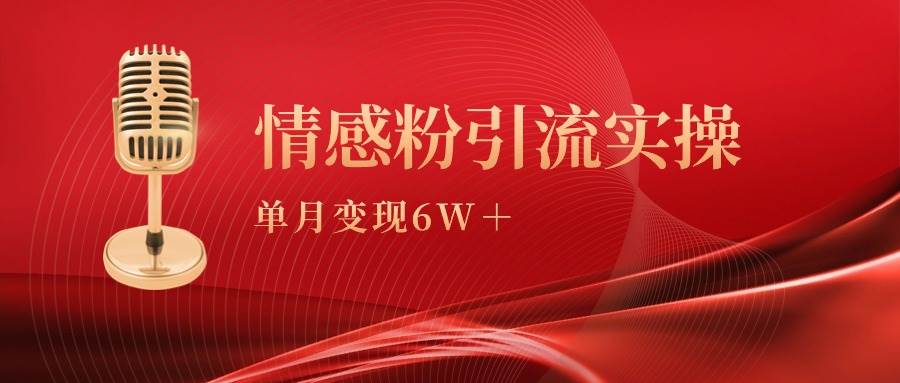 单月变现6w+，情感粉引流变现实操课-宁率网络知识库