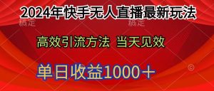 2024年快手无人直播最新玩法轻松日入1000＋-宁率网络知识库