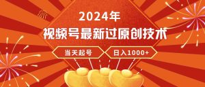 2024年视频号最新过原创技术，当天起号，收入稳定，日入1000+-宁率网络知识库
