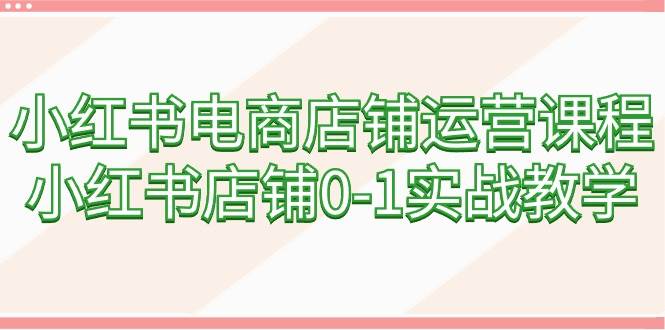 小红书电商店铺运营课程，小红书店铺0-1实战教学（60节课）-宁率网络知识库
