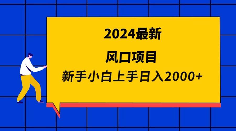2024最新风口项目 新手小白日入2000+-宁率网络知识库