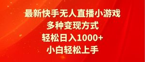 最新快手无人直播小游戏，多种变现方式，轻松日入1000+小白轻松上手-宁率网络知识库