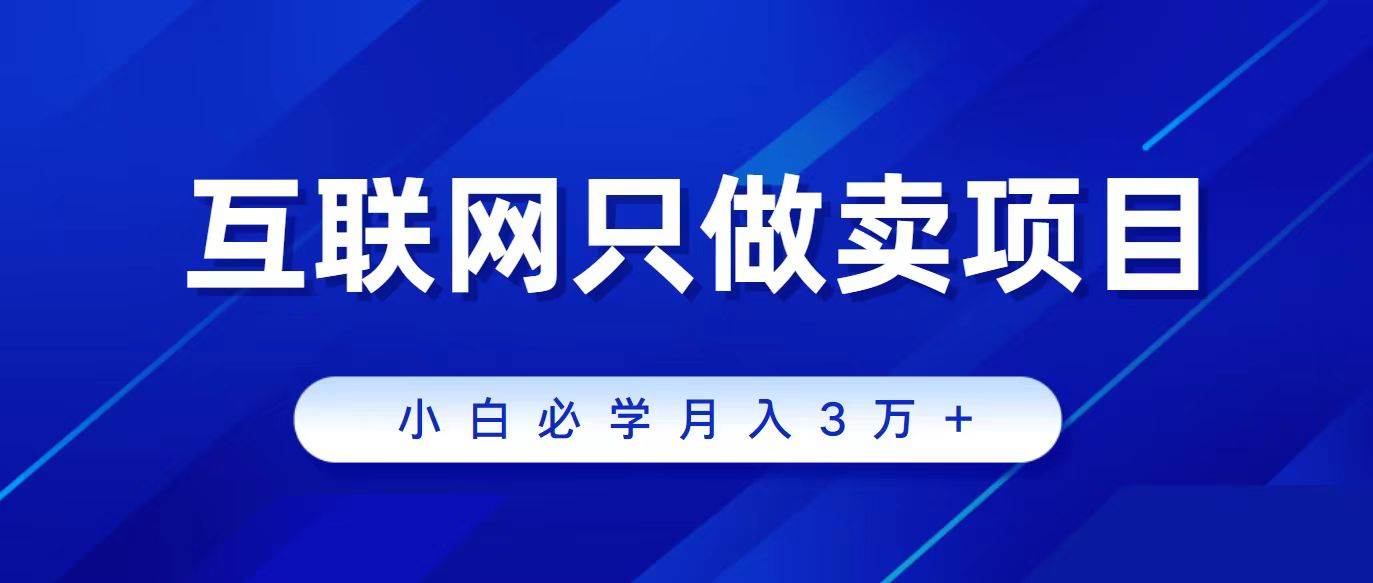 互联网的尽头就是卖项目，被割过韭菜的兄弟们必看！轻松月入三万以上！-宁率网络知识库