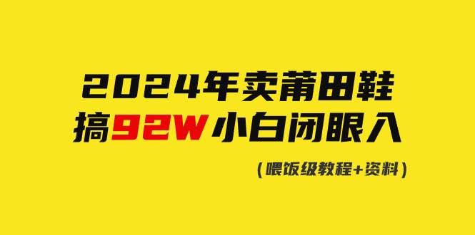2024年卖莆田鞋，搞了92W，小白闭眼操作！-宁率网络知识库