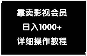 靠卖影视会员，日入1000+-宁率网络知识库