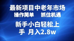 2024最新项目，中老年市场，起号简单，7条作品涨粉4000+，单月变现2.8w-宁率网络知识库
