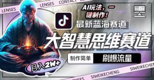 最新大智慧思维赛道AI玩法，刷爆流量，制作简单，小白月入2w+-宁率网络知识库