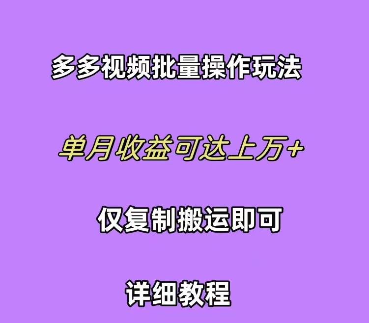 拼多多视频带货快速过爆款选品教程 每天轻轻松松赚取三位数佣金 小白必…-宁率网络知识库