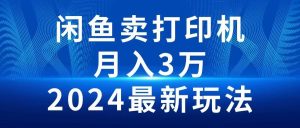 2024闲鱼卖打印机,月入3万2024最新玩法-宁率网络知识库