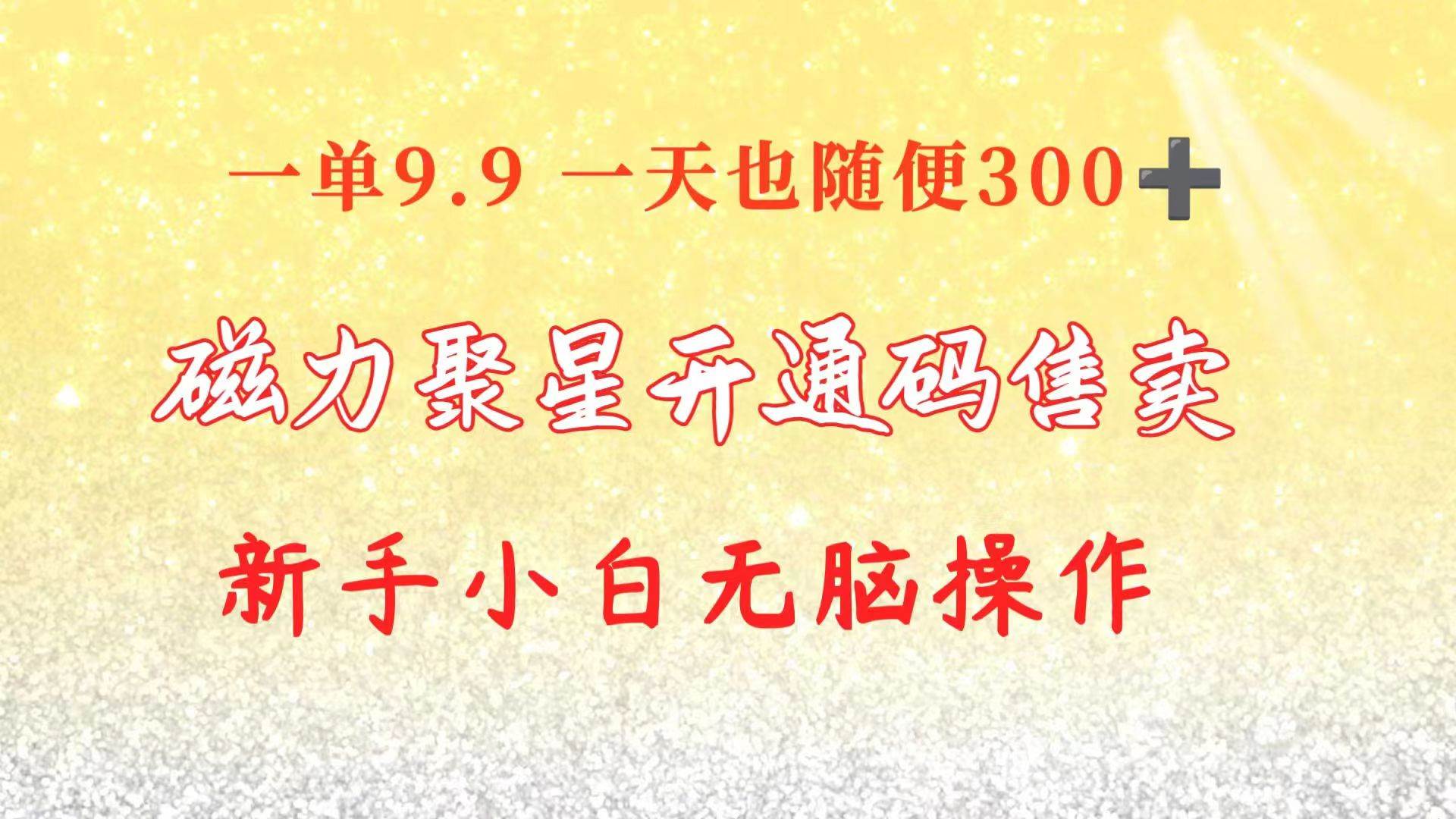 快手磁力聚星码信息差 售卖  一单卖9.9  一天也轻松300+ 新手小白无脑操作-宁率网络知识库