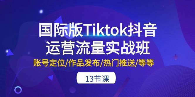 国际版Tiktok抖音运营流量实战班：账号定位/作品发布/热门推送/等等-13节-宁率网络知识库