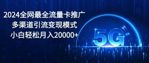 2024全网最全流量卡推广多渠道引流变现模式，小白轻松月入20000+-宁率网络知识库