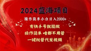 2024蓝海项目，网盘拉新，操作简单小白日入2000+，一键托管代发视频，…-宁率网络知识库