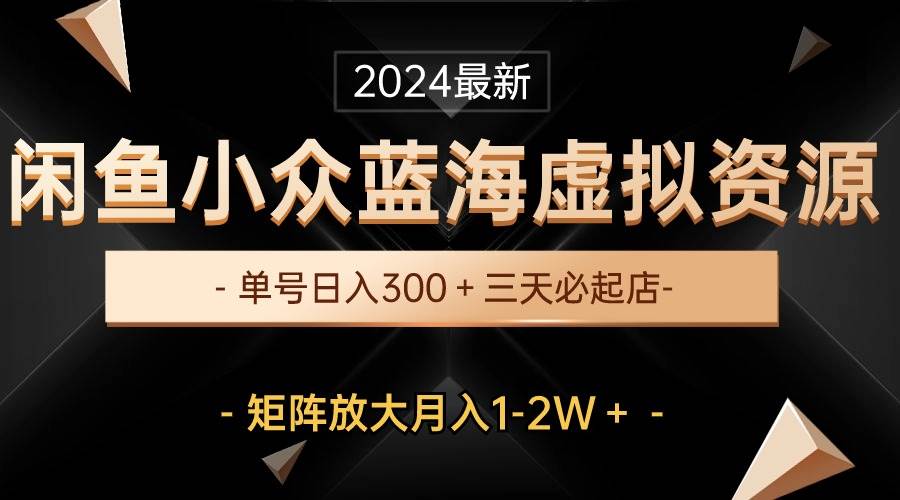 最新闲鱼小众蓝海虚拟资源，单号日入300＋，三天必起店，矩阵放大月入1-2W-宁率网络知识库
