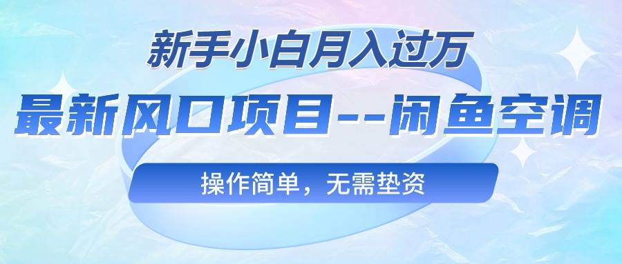最新风口项目—闲鱼空调，新手小白月入过万，操作简单，无需垫资-宁率网络知识库