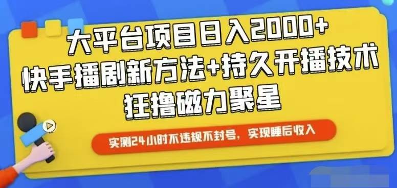 快手24小时无人直播，真正实现睡后收益-宁率网络知识库