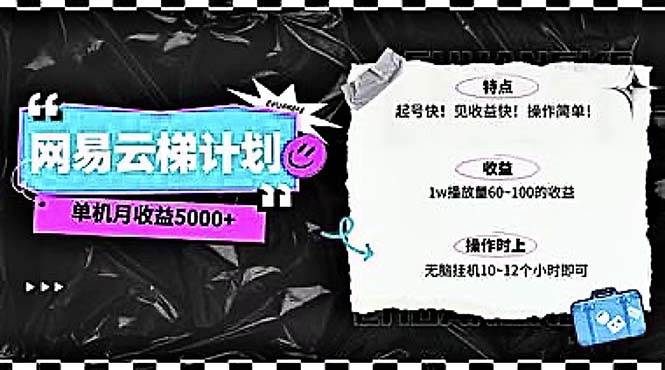 2024网易云云梯计划 单机日300+ 无脑月入5000+-宁率网络知识库
