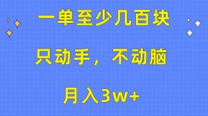 一单至少几百块，只动手不动脑，月入3w+。看完就能上手，保姆级教程-宁率网络知识库