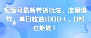 视频号最新带货玩法,流量爆炸,单日收益1000+,0粉也能做!-宁率网络知识库