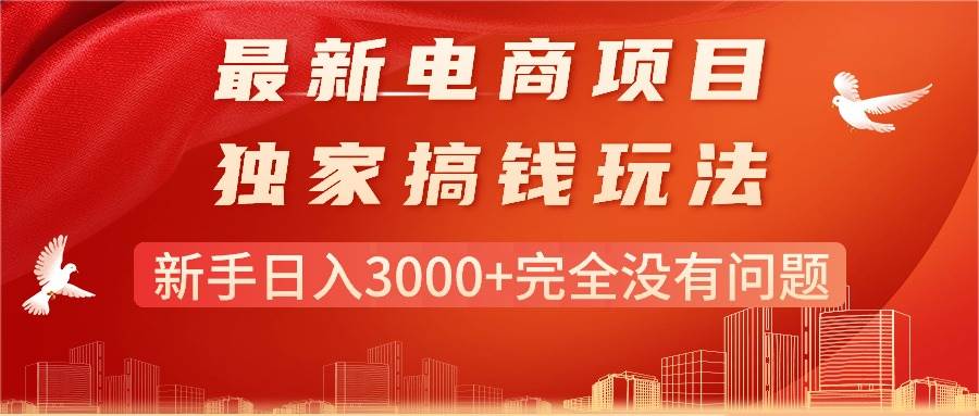 最新电商项目-搞钱玩法，新手日入3000+完全没有问题-宁率网络知识库