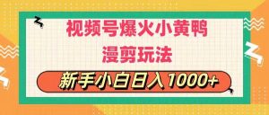 视频号爆火小黄鸭搞笑漫剪玩法，每日1小时，新手小白日入1000+-宁率网络知识库