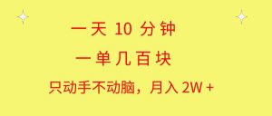一天10 分钟 一单几百块 简单无脑操作 月入2W+教学-宁率网络知识库