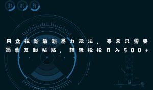 网盘拉新最新暴力玩法，每天简单只需要复制粘贴，轻轻松松日入500+-宁率网络知识库