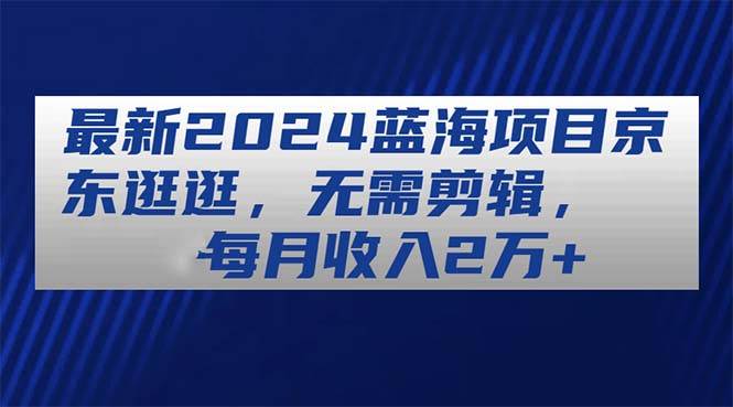 最新2024蓝海项目京东逛逛，无需剪辑，每月收入2万+-宁率网络知识库