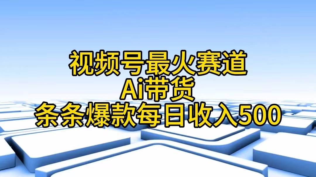 视频号最火赛道——Ai带货条条爆款每日收入500-宁率网络知识库