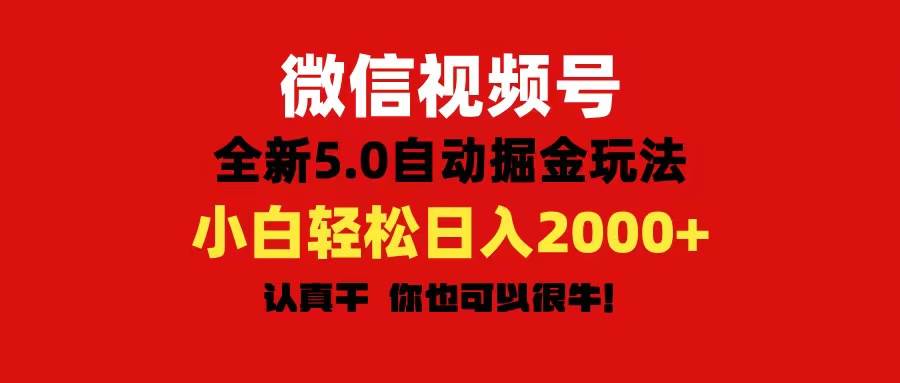 微信视频号变现，5.0全新自动掘金玩法，日入利润2000+有手就行-宁率网络知识库