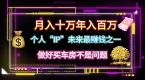 个人“IP”月入十万 年入百万，逆风翻盘秘籍！-宁率网络知识库