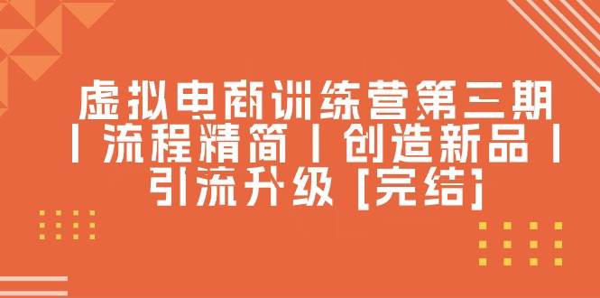 虚拟电商训练营第三期丨流程精简丨创造新品丨引流升级 [完结]-宁率网络知识库