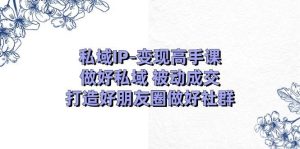 私域IP-变现高手课：做好私域 被动成交，打造好朋友圈做好社群（18节）-宁率网络知识库