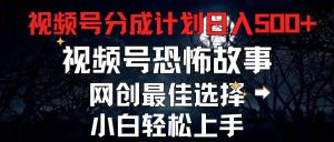 2024最新视频号分成计划，每天5分钟轻松月入500+，恐怖故事赛道,-宁率网络知识库