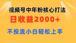 视频号中年粉核心玩法 日收益2000+ 不投流小白轻松上手-宁率网络知识库