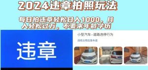 2024违章拍照新玩法,推广躺赚+拍照赚钱双模式,日入1000+-宁率网络知识库