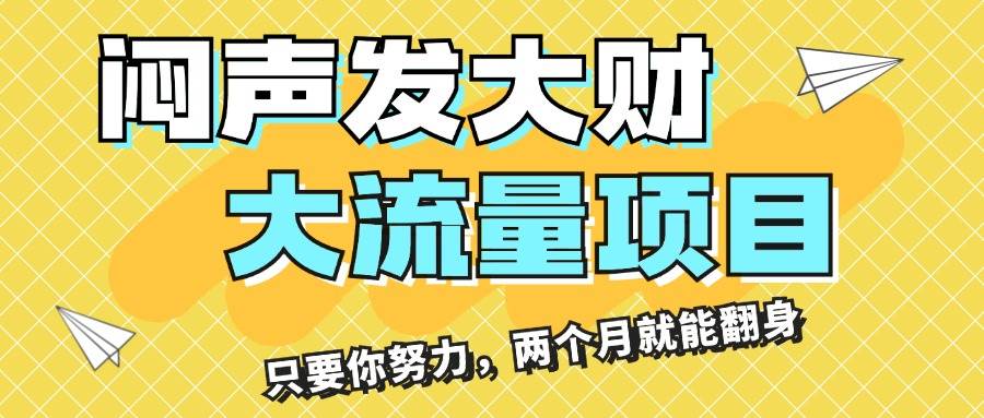 闷声发大财，大流量项目，月收益过3万，只要你努力，两个月就能翻身-宁率网络知识库